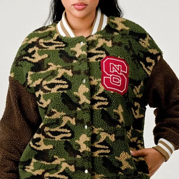 Camo Varsity Bomber Jacket - Picture 2 of 8